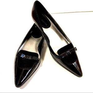 Enzo Angiolini Black Patent Leather Flats